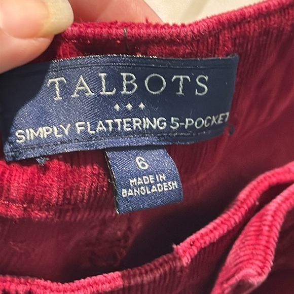 Talbots Simply Flattering Red Corduroy Pants - Picture 2 of 6